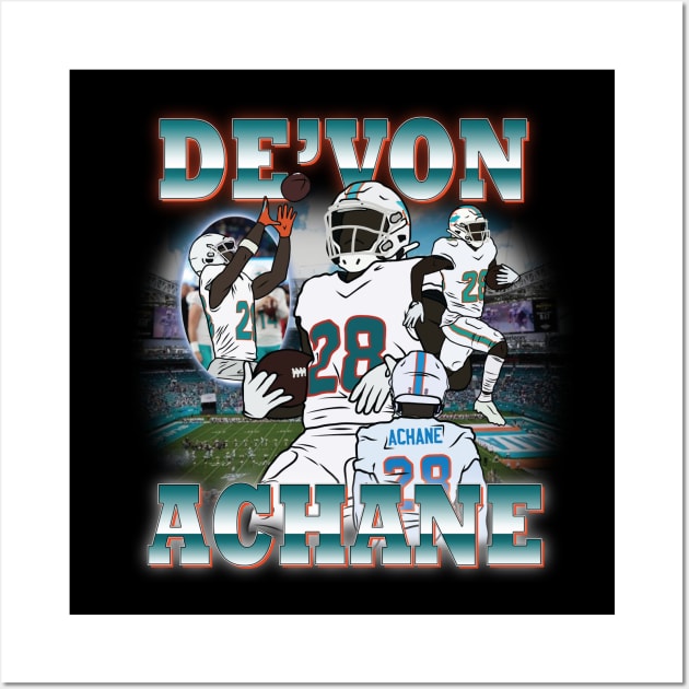 De'Von Achane Vintage Wall Art by rattraptees